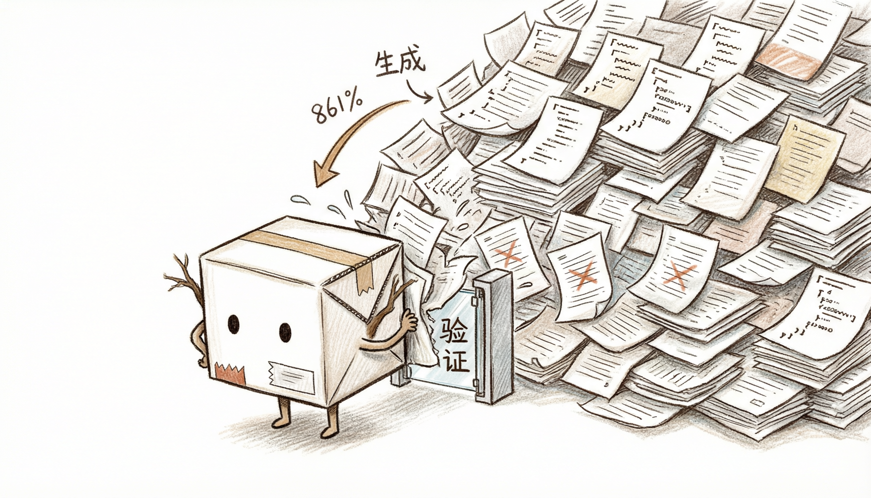 宽口漏斗与窄颈：生成快验证慢